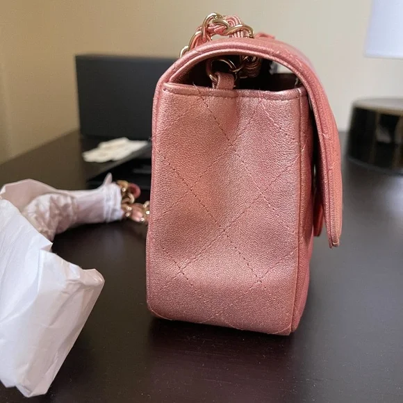 21S Mini Rectangular in Ombré Metallic Lambskin Pink - Picture 2 of 8